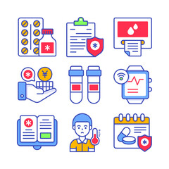 Set of Medical and Healthcare, vector icons. Premium quality symbols.