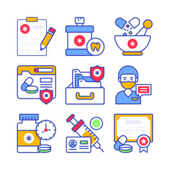 Set of Medical and Healthcare, vector icons. Premium quality symbols.