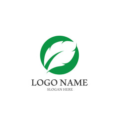 Fototapeta premium Logos of green Tree leaf ecology nature element vector