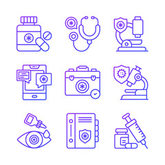 Set of Medical and Healthcare, vector icons. Premium quality symbols.