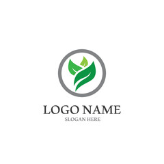 Logos of green Tree leaf ecology nature element vector
