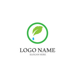 Logos of green Tree leaf ecology nature element vector