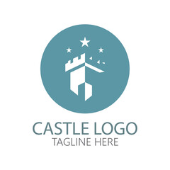 Castle Logo symbol vector illustration design template