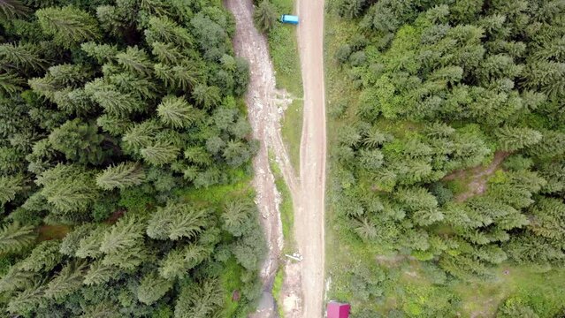 ukrainian carpathians vrkhovyna road from drone