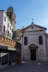 Fototapeta na wymiar San Simeone Profeta church in Venice on a summer morning