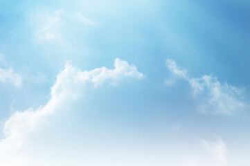 Fototapeta premium Blue sky with white cloud. The summer heaven is colorful clearing day Good weather and beautiful nature in the morning.