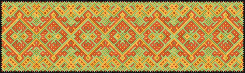 Multicolor truchet tiling connections illustration