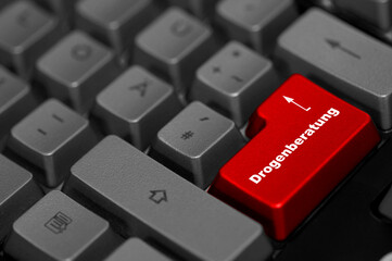 Drogenberatung Taste rot Tastatur 