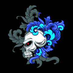 scull and floris vector for logo