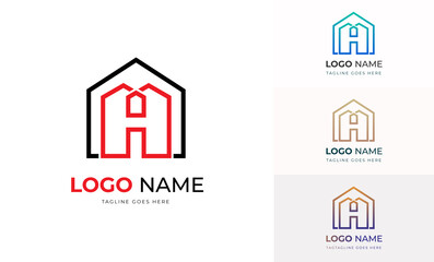 H letter home sign logo design template  for real estate company. 