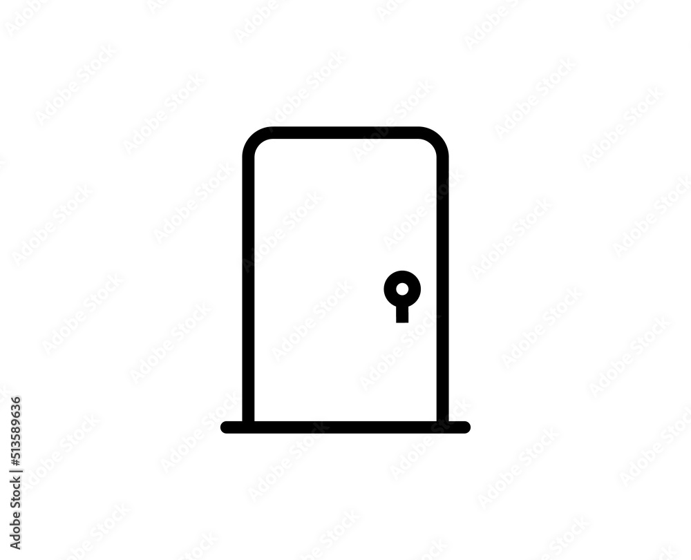 Canvas Prints Door icon concept. Single premium editable stroke pictogram perfect for logos, mobile apps, online shops and web sites. Vector symbol isolated on white background.