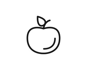 Single line icon of apple. High quality vector illustration for design, web sites, internet shops, online books etc. Editable stroke in trendy flat style isolated on white background