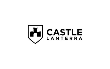 castle secure protection logo design illustration