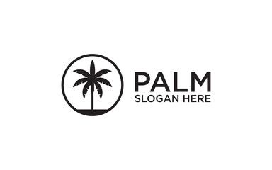 palm tree logo vector icon illustration