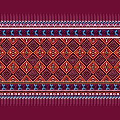 Geometric ethnic pattern seamless flower color oriental. seamless pattern. Design for fabric, curtain, background, carpet, wallpaper, clothing, wrapping, Batik, fabric,Vector illustration. pattern sty