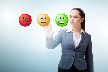 Businesswoman in customer feedback concept