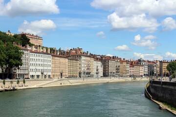 Obraz premium The River Saône and Lyon, France.