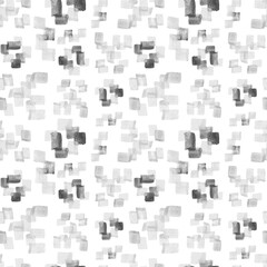 Hand drawn painted watercolor textured seamless pattern with spots, dots and in black and white colors as design element. Copy space, wrapper, cards and web design elements