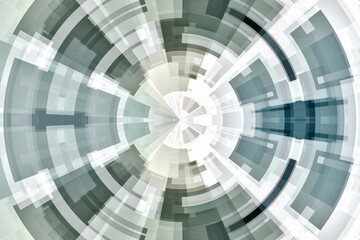 Gray, blue, and green abstract technology circle tunnel background.