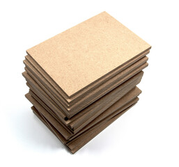 A bunch of boards of raw mdf.