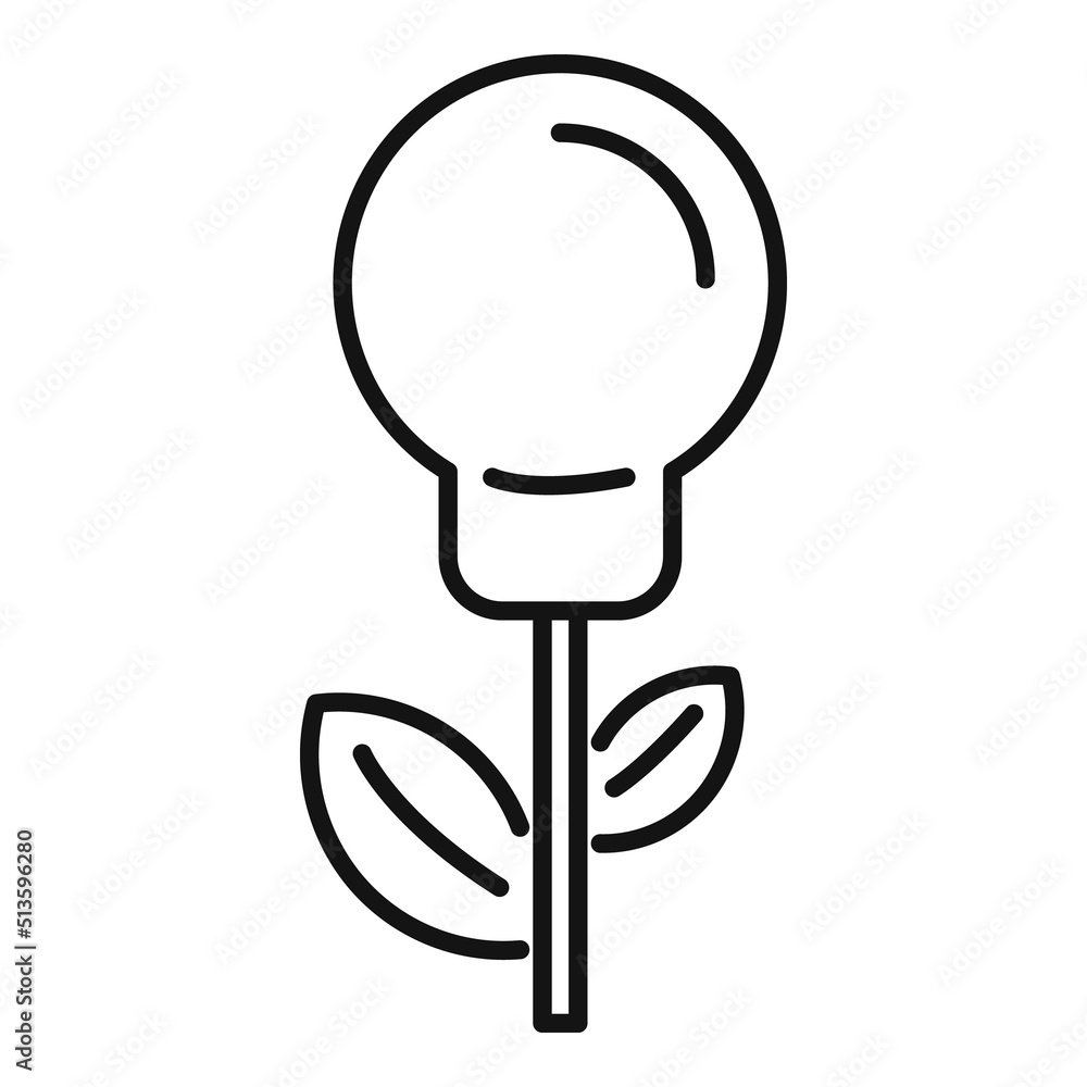 Wall mural Eco plant bulb icon outline vector. Solar water