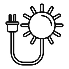 Solar energy plug icon outline vector. Eco power