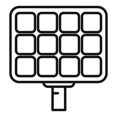 Solar panel icon outline vector. Save leaf