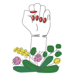 Women rights illustration. Hand drawn. Line. Vector illustration