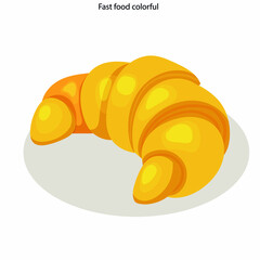 Fast food icons colorful 3d sketch