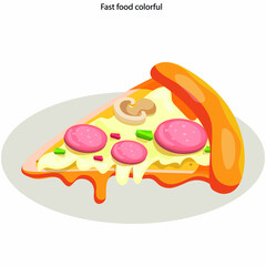 Fast food icons colorful 3d sketch