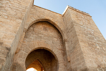 Fototapeta premium Ciudad Real, Spain. The Puerta de Toledo (Toledo Gate), a Gothic fortified city entrance formerly part of the walls. Horseshoe arch