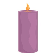 Burning candle icon cartoon vector. Aromatic footcare. Wax fire
