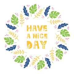 Floral herbal round template. For social media posts, cards, invitations, banner design.