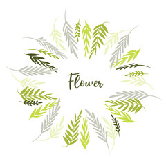 Naklejka premium Floral herbal round template. For social media posts, cards, invitations, banner design.