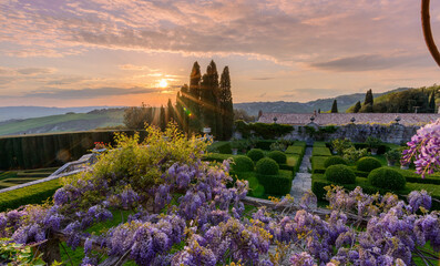 tramonto sul giardino italiano