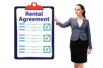 Rental agreement concept with businesswoman