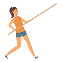 Sport jump stick icon cartoon vector. School kid. Sport education