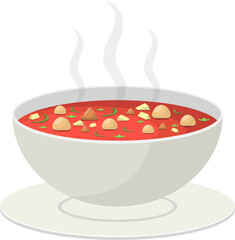 Hot vegetable soup clipart design illustration