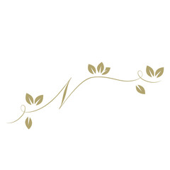 Gold foliage, script letter n