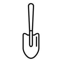Handle shovel icon outline vector. Organic garden