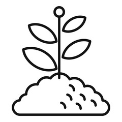 Soil plant icon outline vector. Eco farm