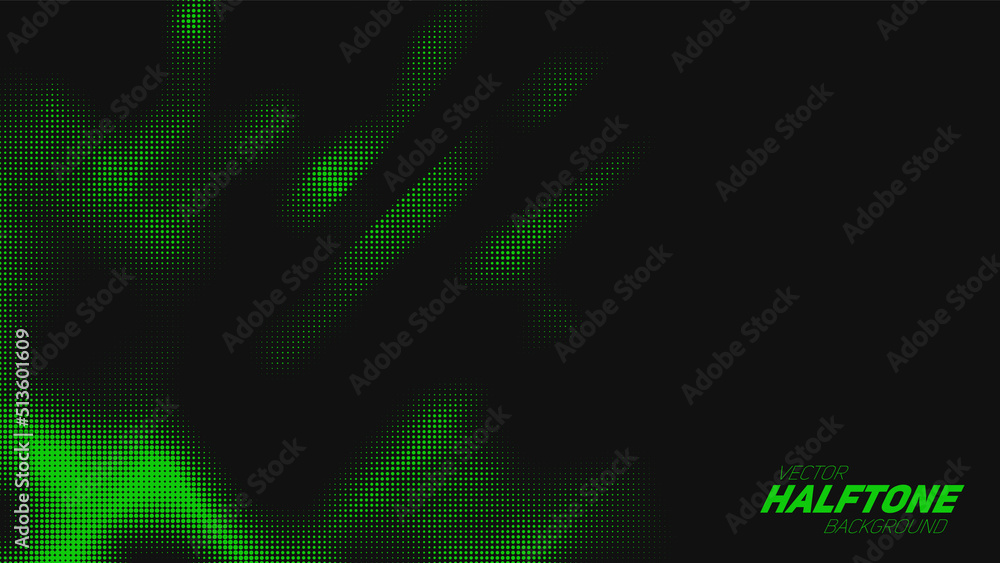 Aufkleber abstract vector torn green halftone background. scrathed dotted texture element.