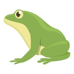 Aquatic frog icon cartoon vector. Animal jump. Green character