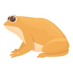 Orange frog icon cartoon vector. Smile animal. Jump baby