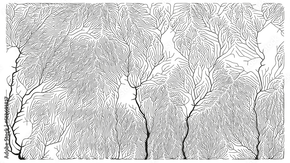 Poster growth pattern. generative branching structure. organic net of vessels texture.