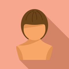 Wig icon flat vector. Hair style