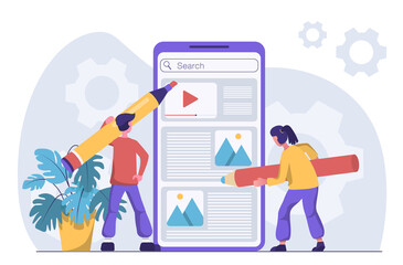 Ui UX design. Designers develop web page design