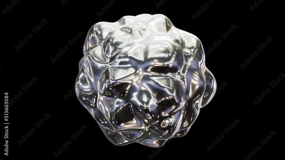 Aufkleber realistic looping 3d animation of the beautiful abstract morphing liquid silver metal orb rendered i