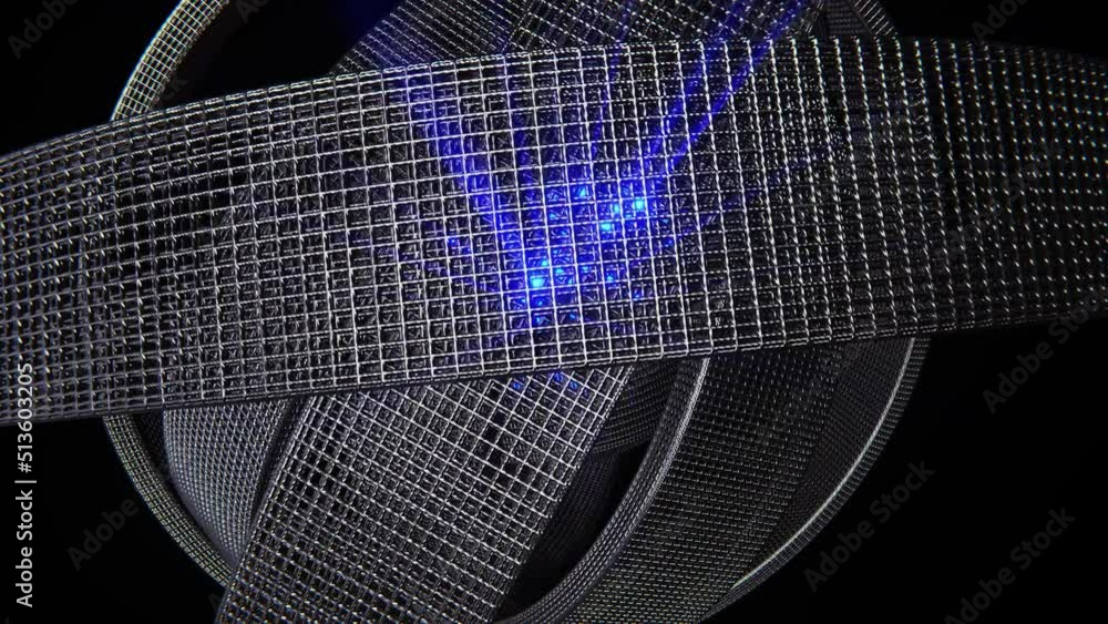 Aufkleber realistic abstract looping 3d animation of the wireframe carbon fiber rings rotating around the shin