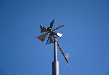 Anemometer wind speed indicator and measuring device. stainless steel tube post. wind vane, weather...